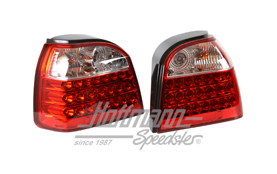 Feux arrière, Golf 3, LED, transparent/rouge                                                        
