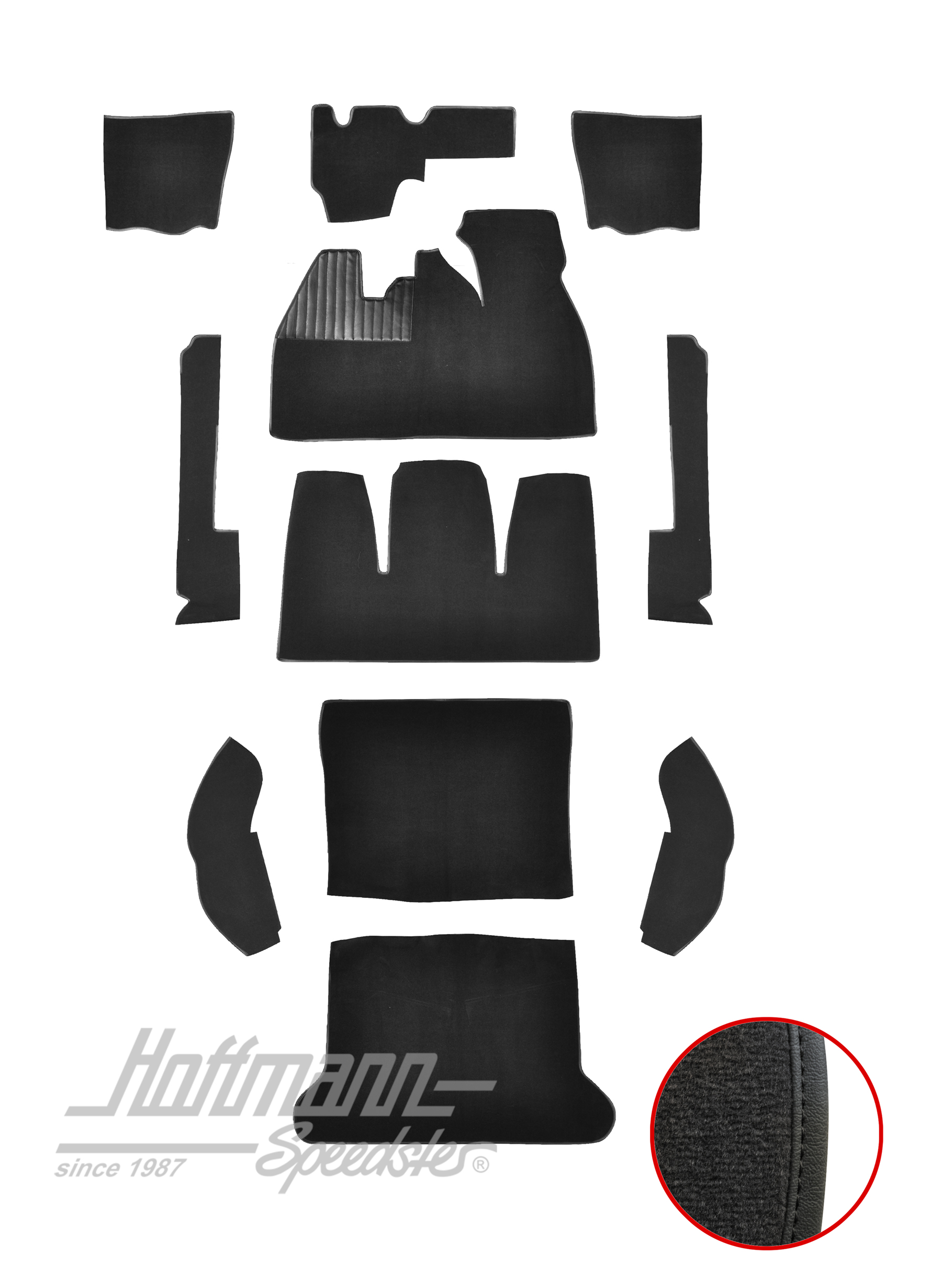 Kit moquettes, Cox Berline, 8.61-7.68, noir |  | 026-5421