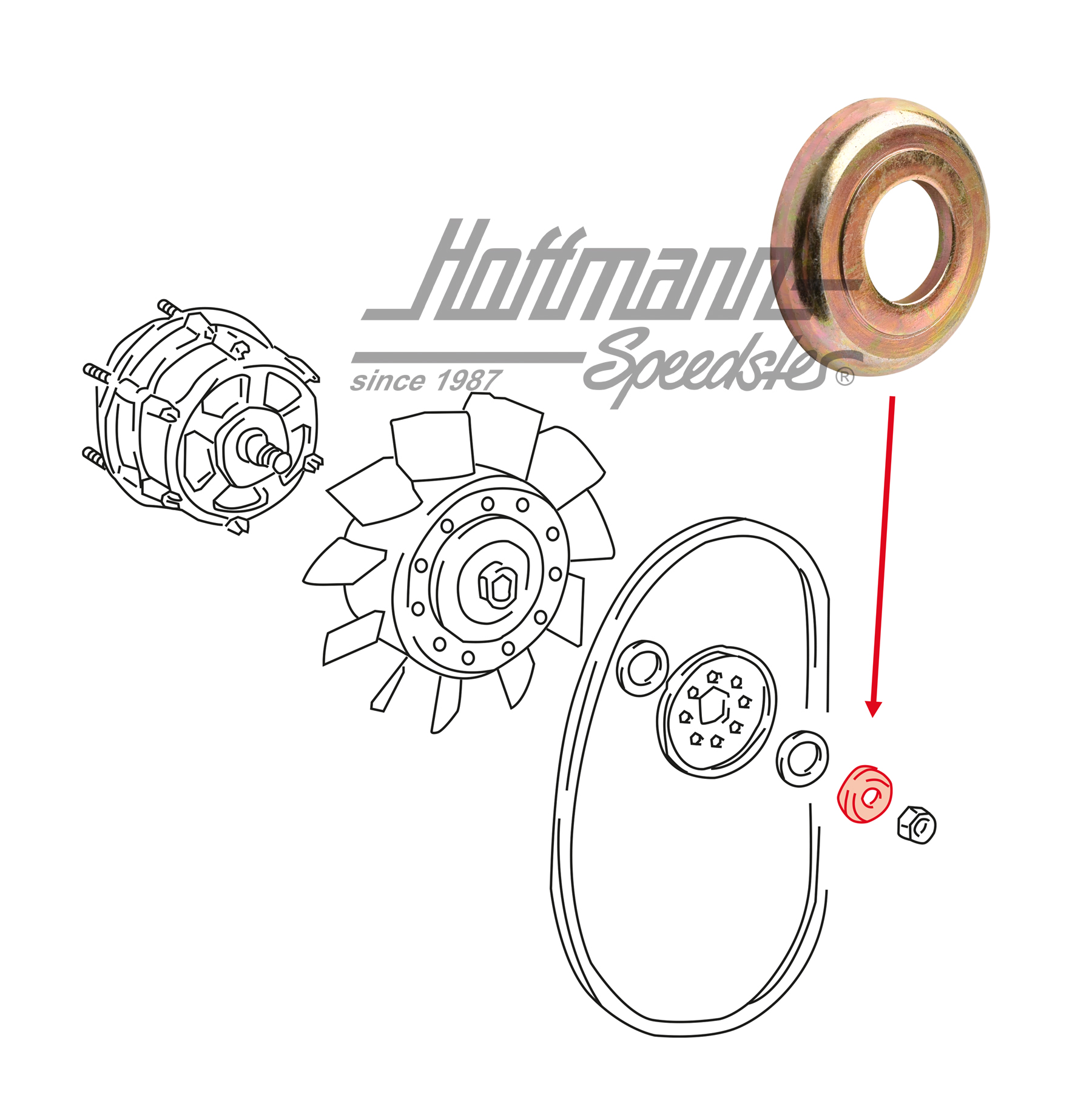 Bouchon de serrage, alternateur, 17mm, 82-89 | 911 603 428 01 | 580-1170-23