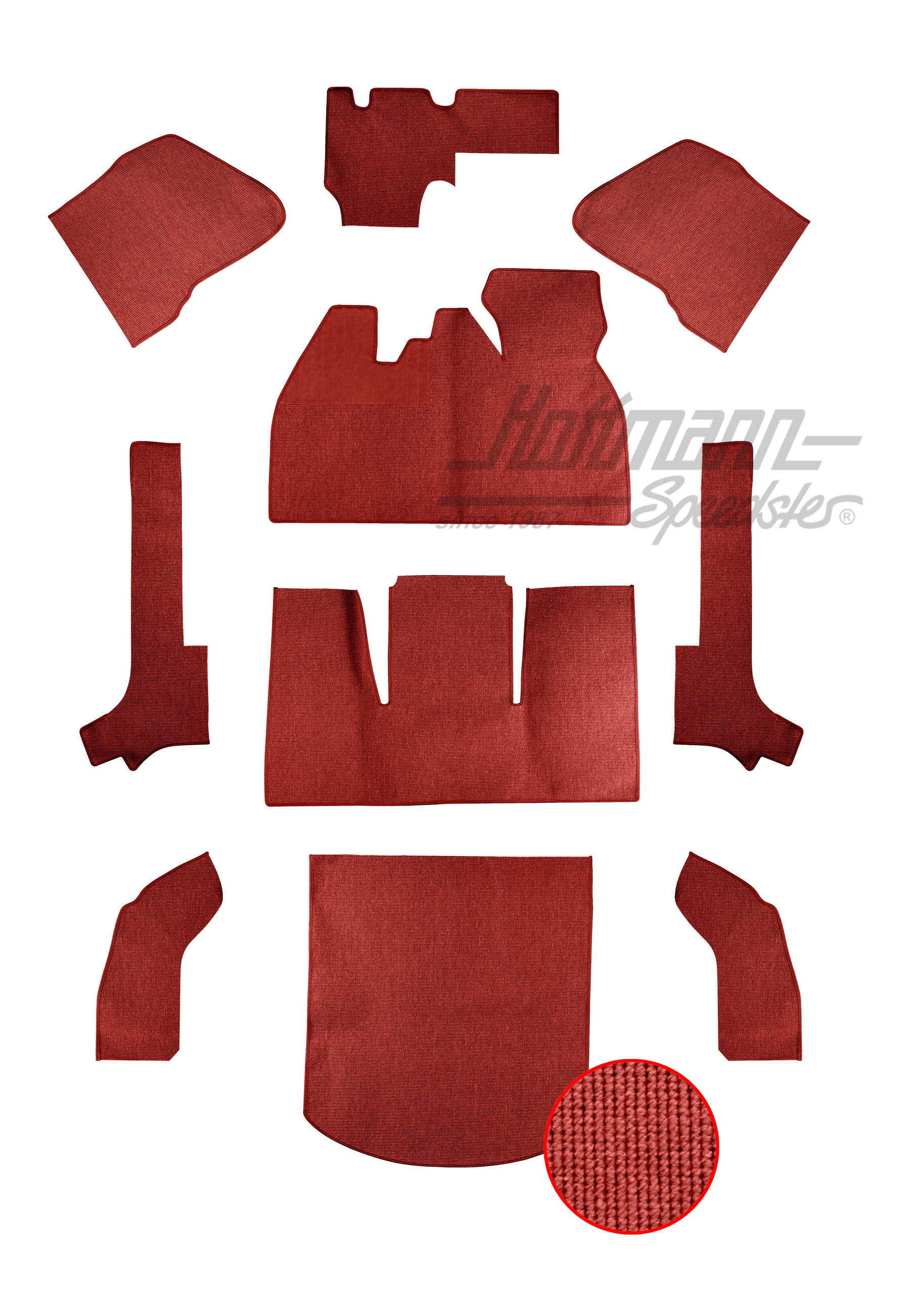 Kit moquettes, Cabriolet, 56-64, fil de poil (10), rouge |  | 026-5044-06