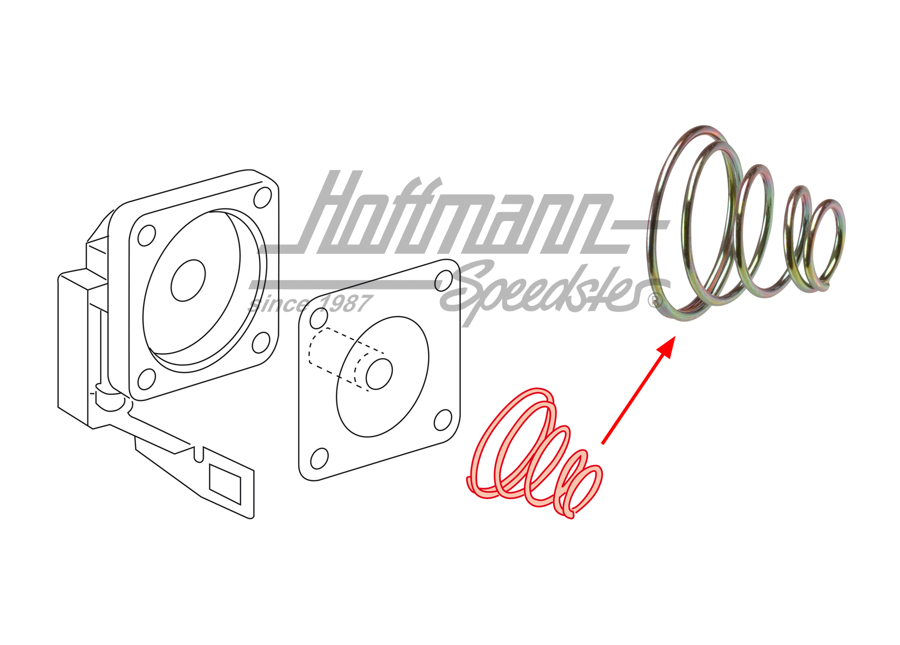 Ressort, membrane, pompe de reprise | 113 129 467 C | 020-1352-30