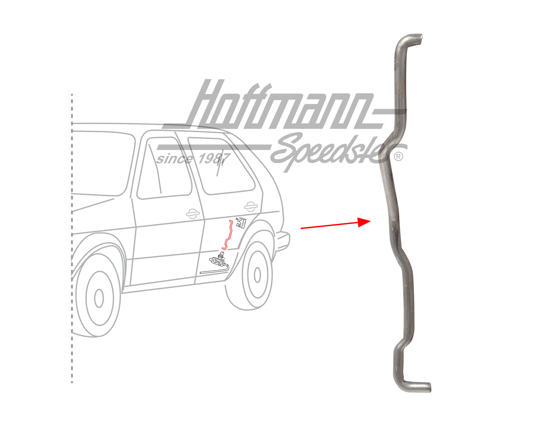 Tige de raccordement, vanne de commande, arrière, gauche | 193 839 297 | 208-1027-11