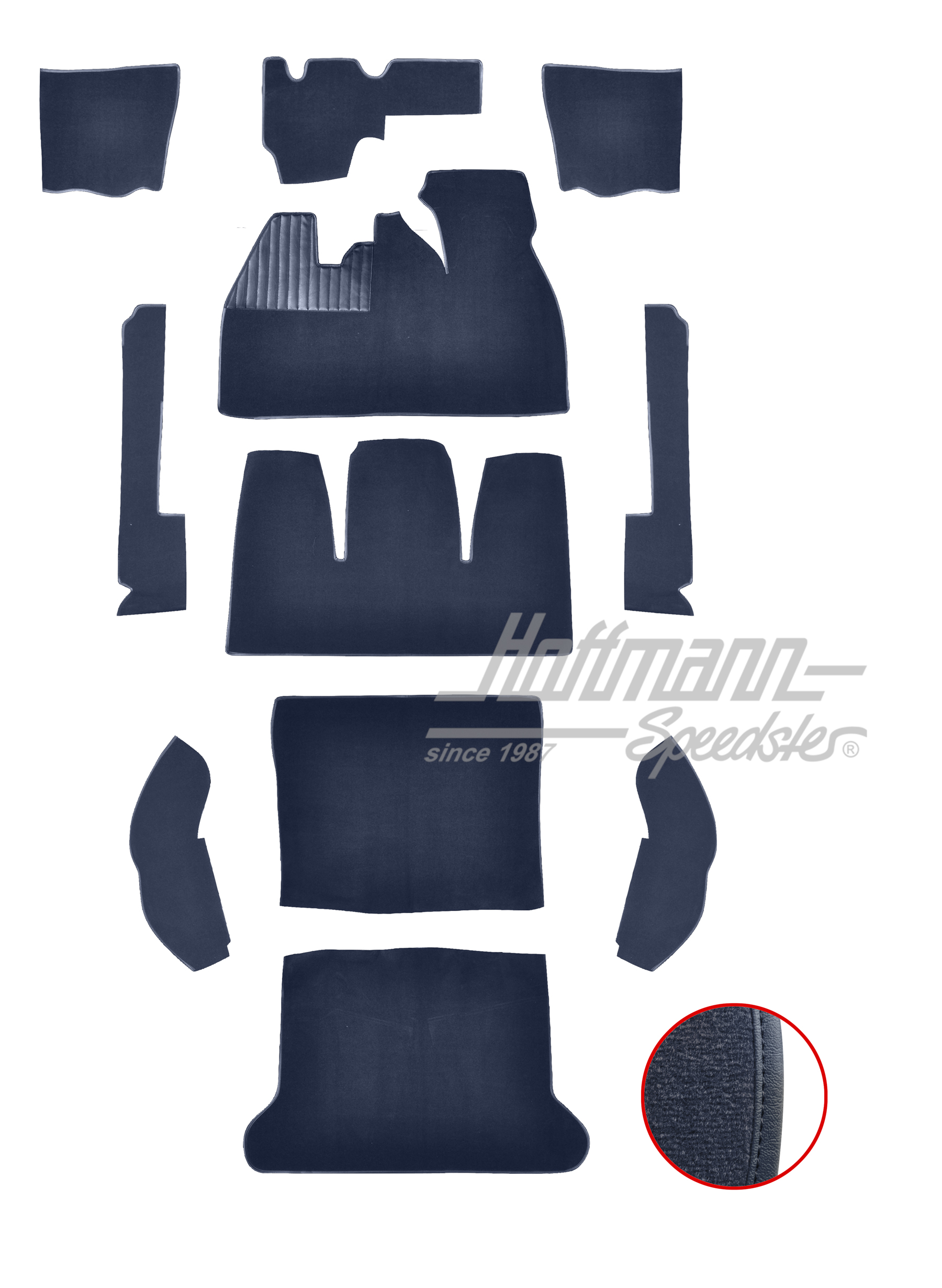 Kit moquettes, Cox Berline, 8.61-7.68, bleu |  | 026-5424