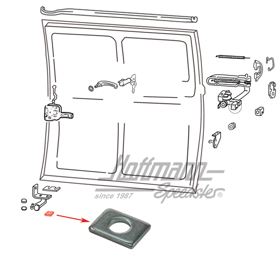 Disque carré, guidage de rouleaux, en bas | 211 843 449 | 097-1041-05