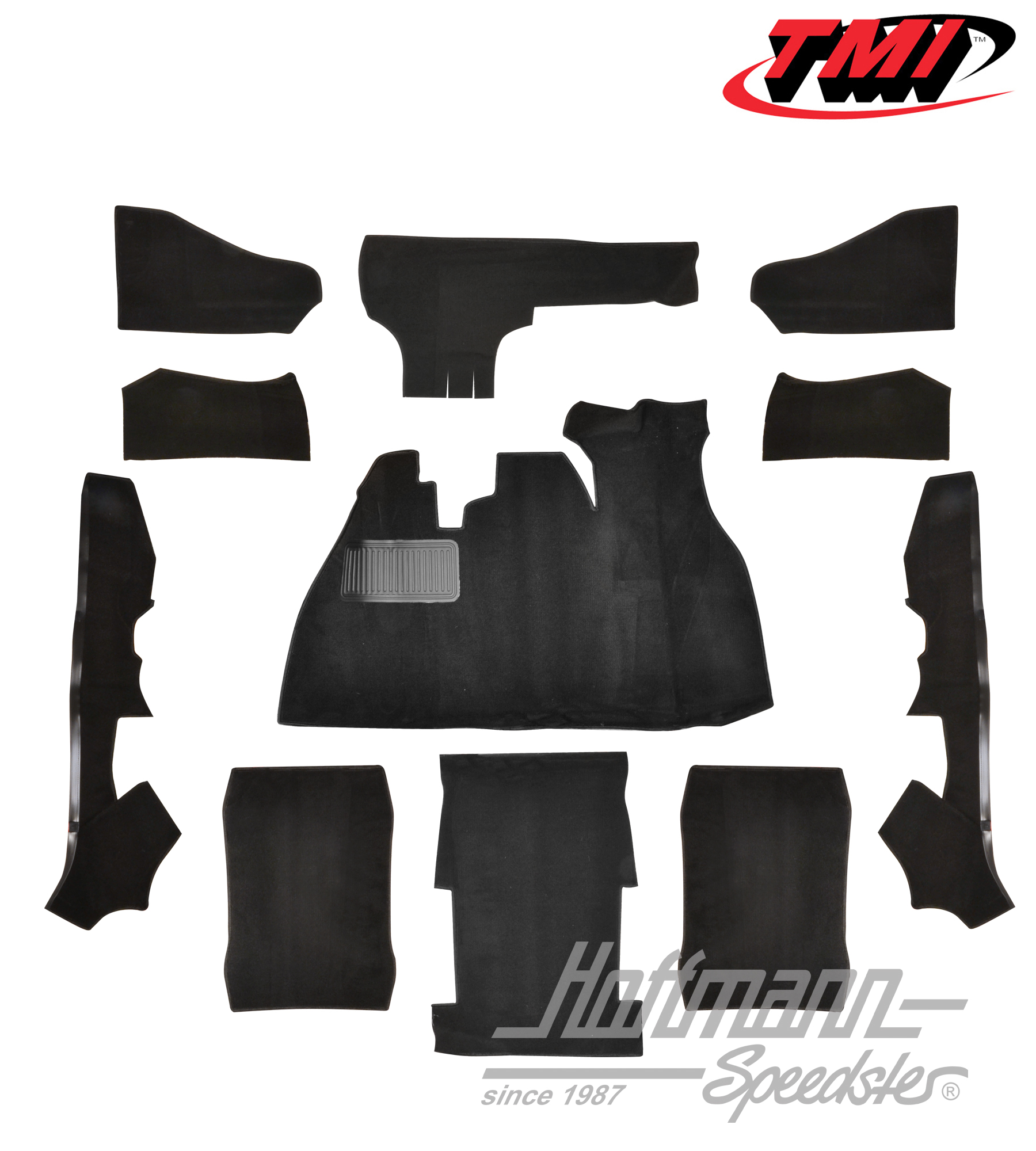 Kit moquettes, Cox Cabriolet, velours, noir, 1303 | 34-F1322-801 | 055-7616