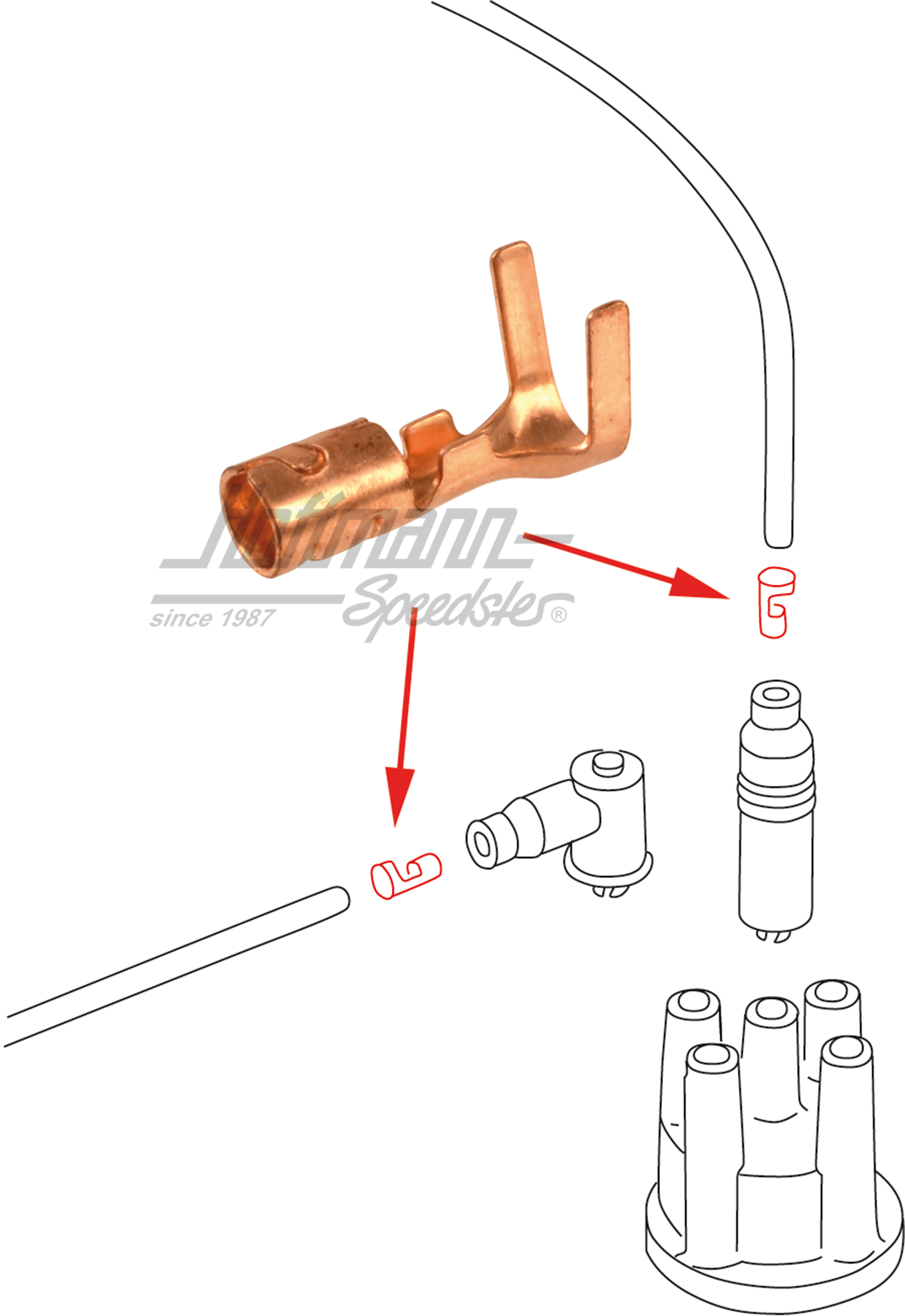 Fiche, fil de bougie/cosse de bougie                                                                