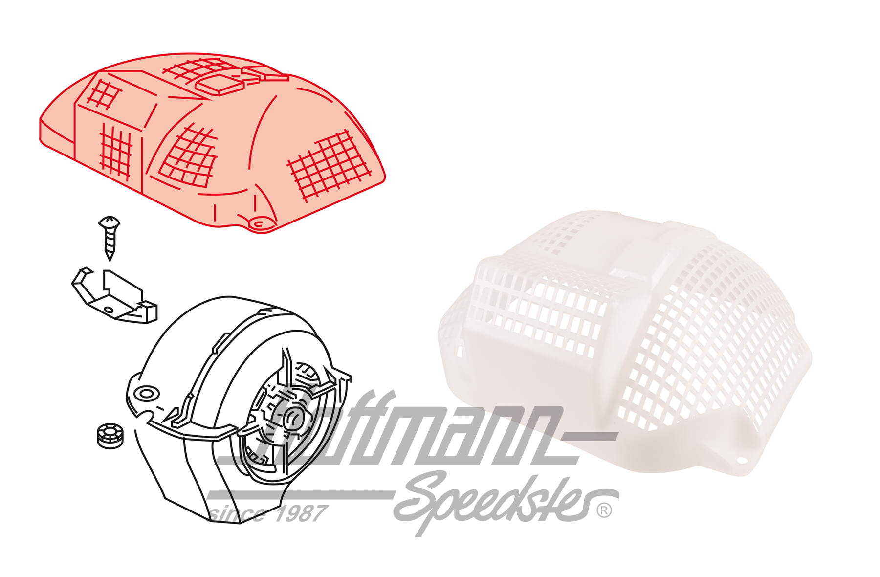 Grille de protection des feuilles, ventilation, Golf 1 | 171 819 099 A | 180-1385-20