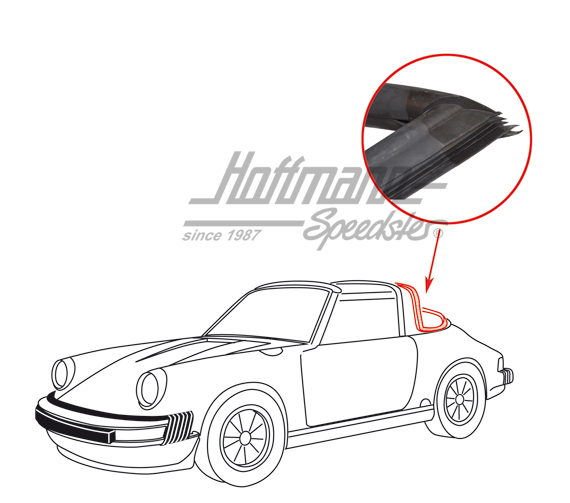 Joint de lunette arrière, 911 Targa, 72-89 | 911 565 052 43 | 515-0343