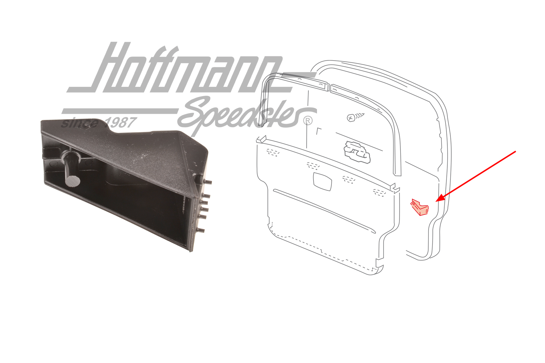 Cadre support, panneau de hayon arrière, en haut | 705 868 618 A | 408-2884-23