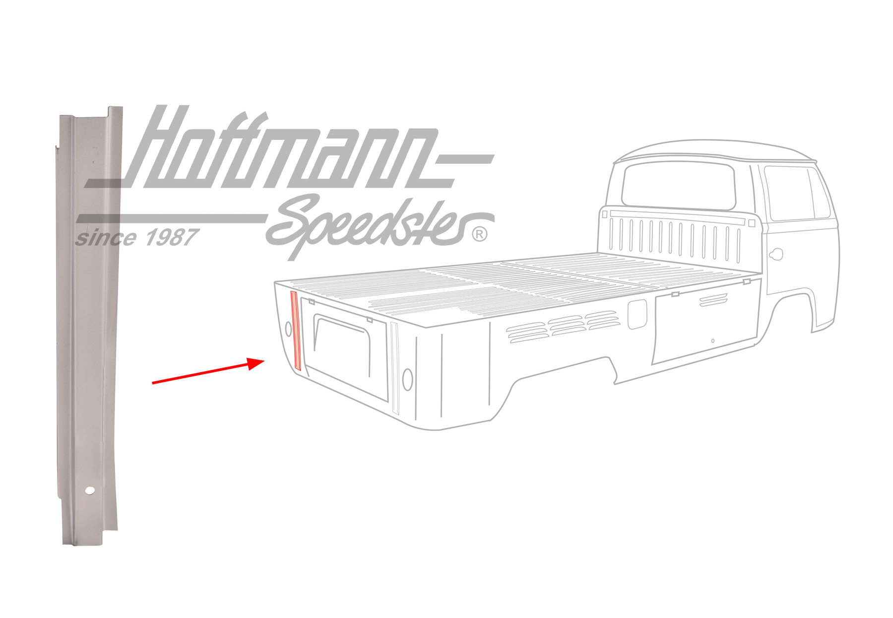 Colonne-D, Pick-up/Cabine Double, gauche, 480mm | 261 813 417 | 095-0367-01