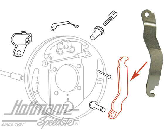 Levier, câble de frein à main, Bus T1/T2, 55-71, droite | 211 609 614 B | 089-2675-12