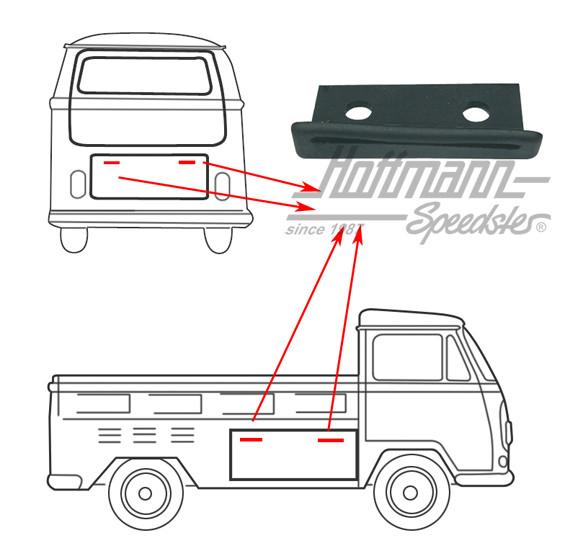 Joint, charnière de capot-moteur/-cabine de chargem. | 261 829 573 R | 089-0390
