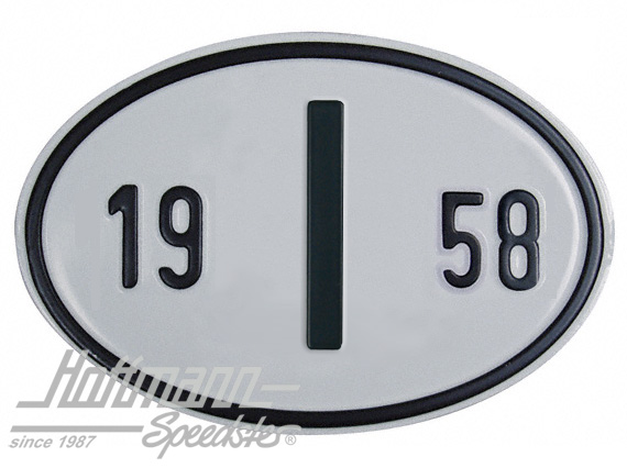 Plaque de nationalité "I", alu, avec année "1958" |  | 020-2402-58