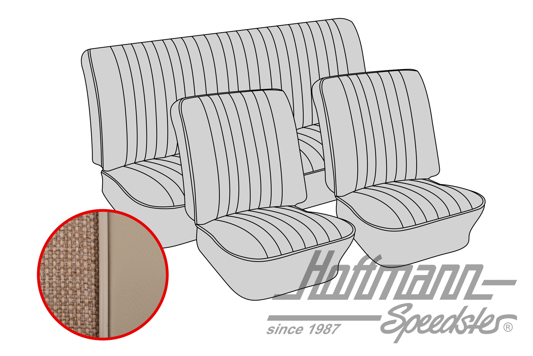 Housses de sièges, Berl., 8.57-7.64, Tweed, beige/blanc cassé | 43-1123-15-74 | 055-5650-30