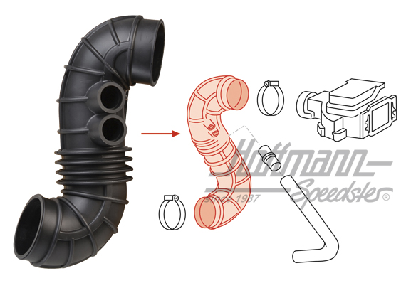 Raccord en caoutchouc, injecteur, USA | 022 129 967 AC | 092-0855-10