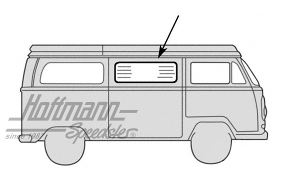 Joint de vitre central et vitre de porte, WESTFALIA | 231 069 413 | 090-6058-04