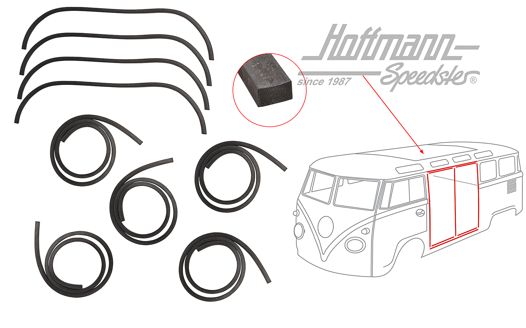 Joints de porte à charnière, Bus T1 | 241 841 823 A | 089-0240