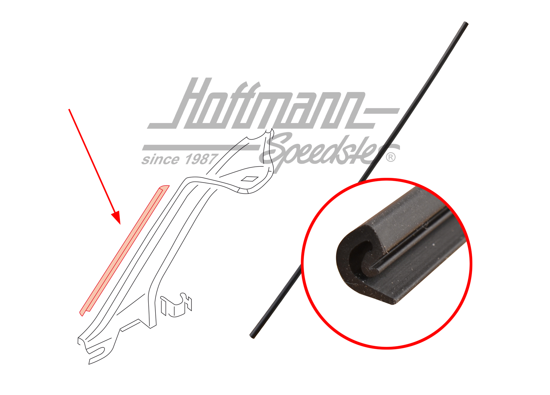 Joint, colonne-A, intérieur, Bus T4, 9.90-6.03, G/D | 7D0 867 249  01C | 408-1413