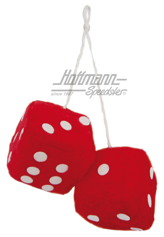 Fuzzy Dice, rouges, 6 x 6 cm | 368-RD 2.5 | 200-8003