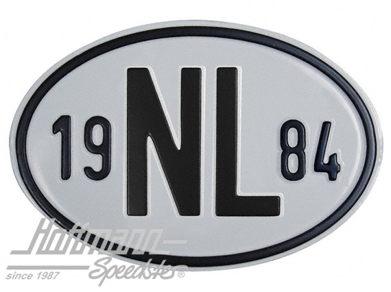 Plaque de nationalité "NL", alu, avec année "1984" |  | 020-2391-84
