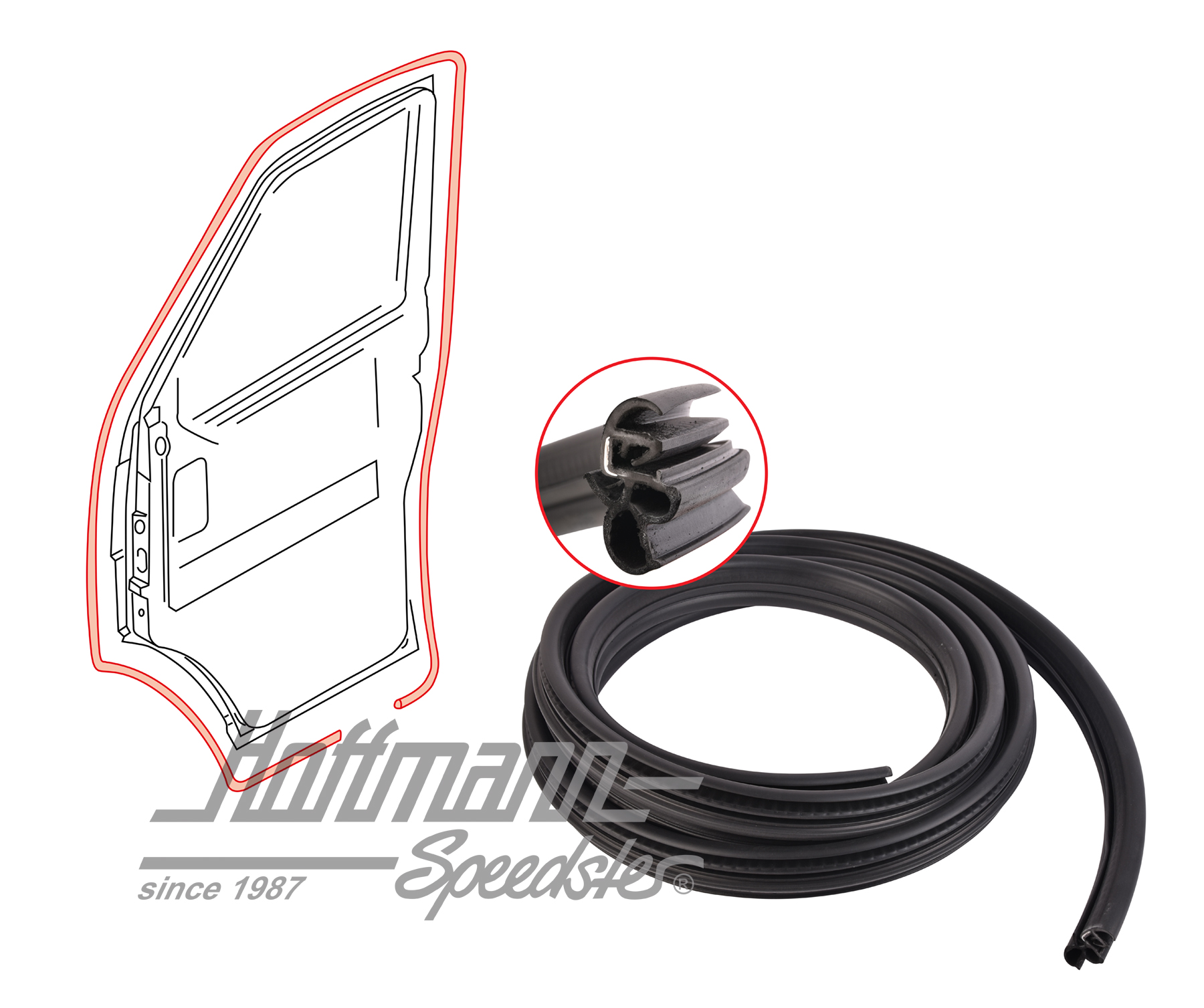 Joint de porte, Bus T4, gauche/droite | 7D0 837 911 | 408-1410-20