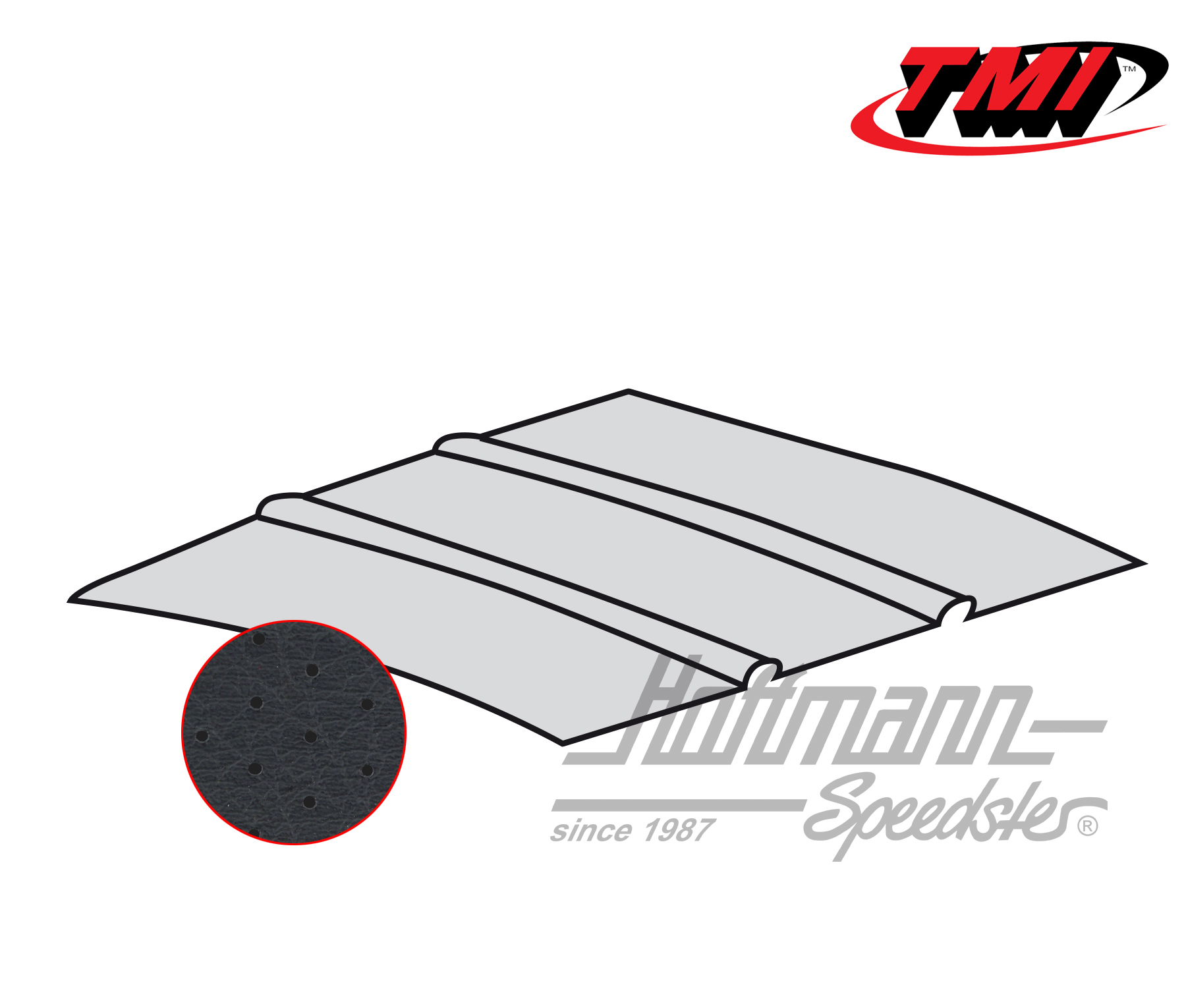 Ciel de toit, Bus T1/T2, cabine double, 64-, noir perforé | 20-2108-45 | 098-0075