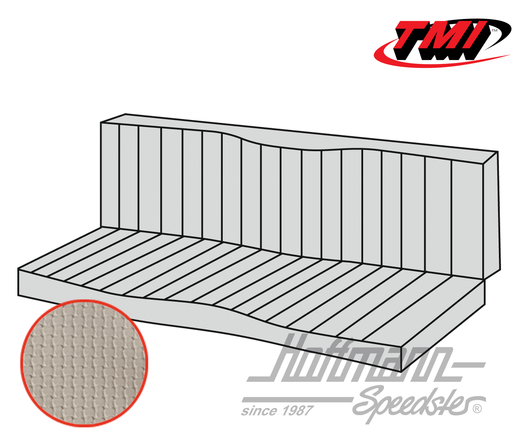 Housse de banquette, Karmann Ghia Cab., 55-71, blanc cassé | 43-1611-05 | 066-0084-50