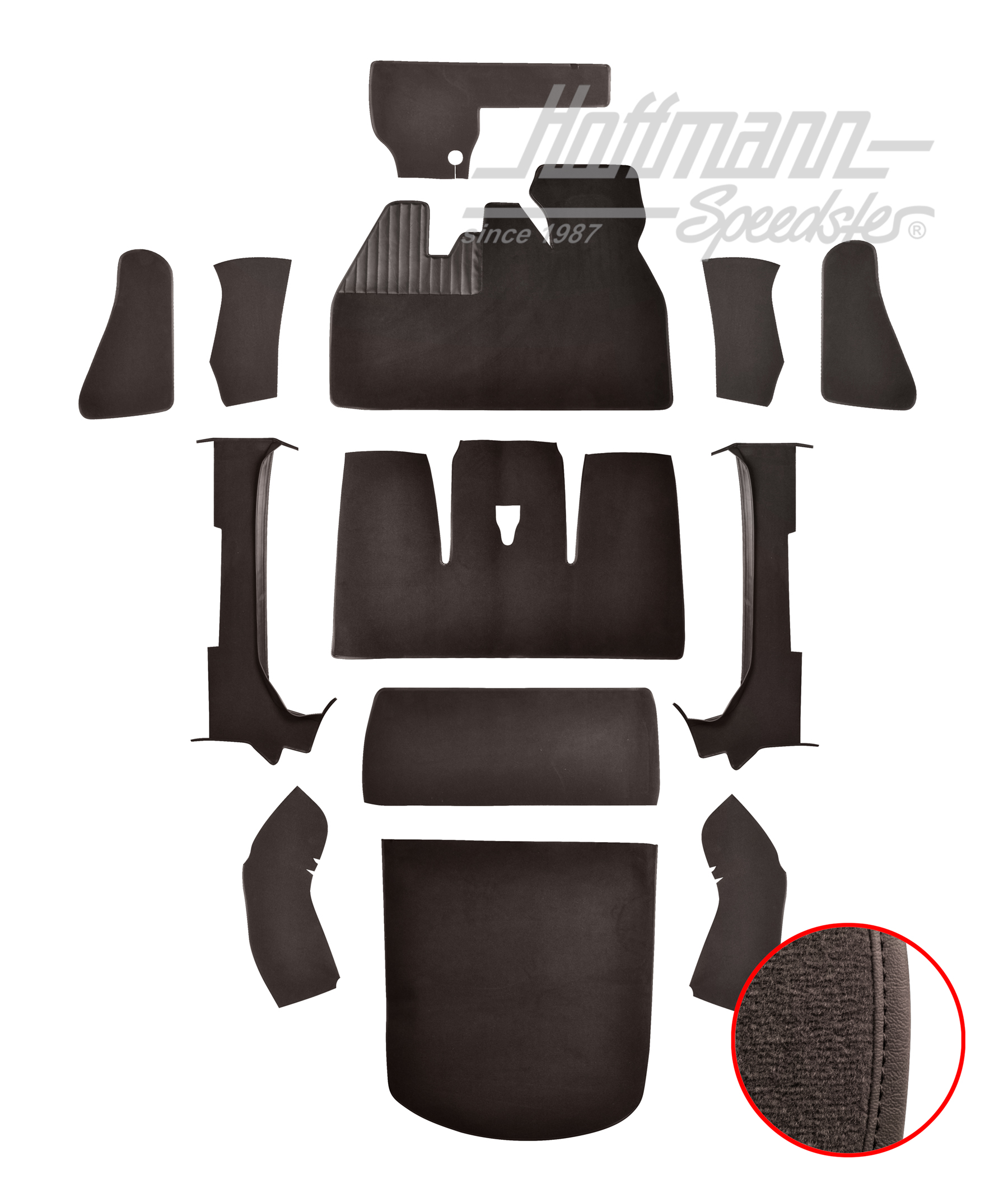 Kit moquettes, Cox Cabriolet, 1302, anthracite |  | 026-6022