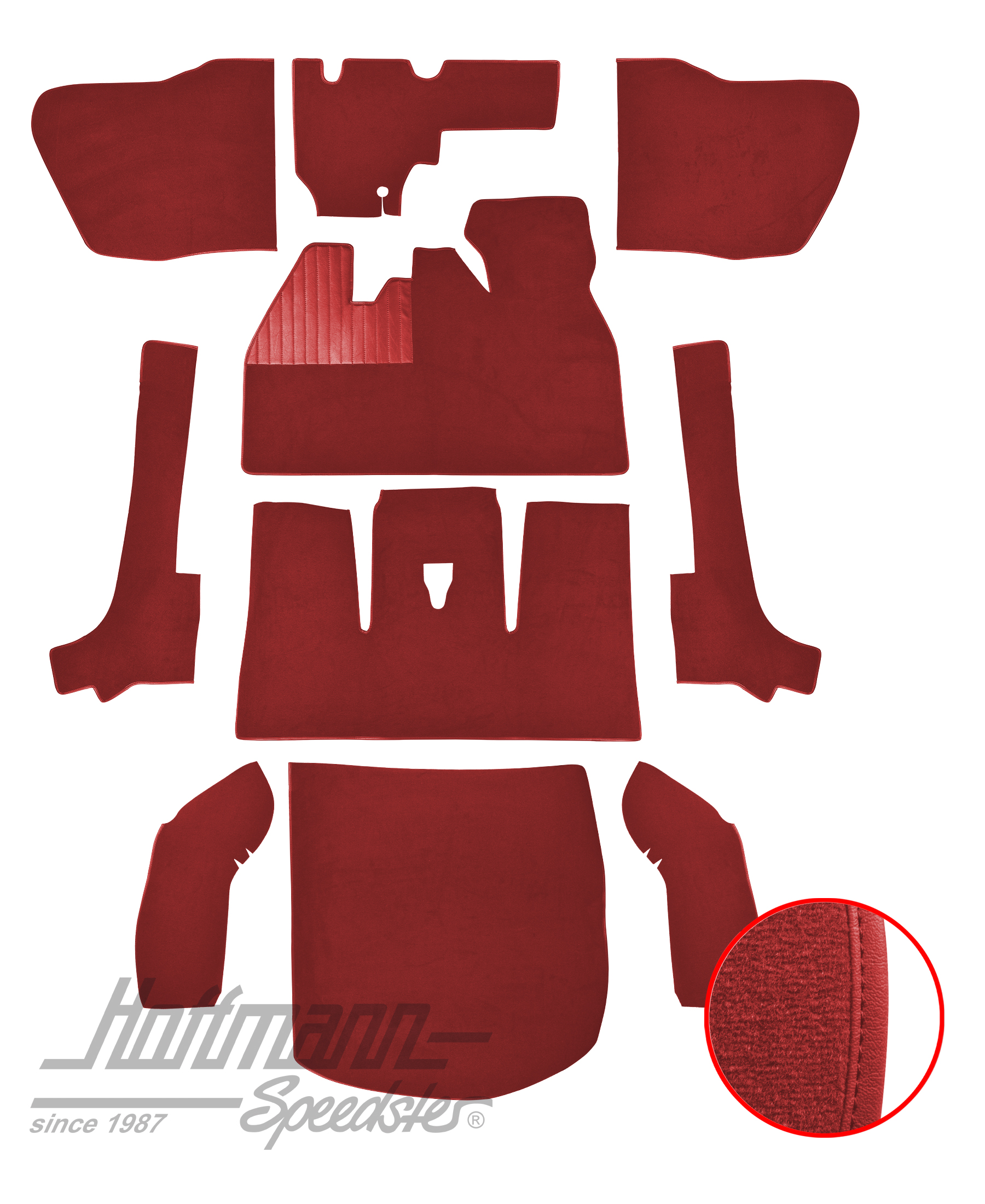 Kit moquettes, Cox Cabriolet, 8.66-7.70, rouge |  | 026-5926