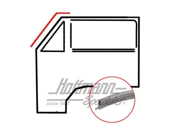 Joint de porte, avant vers colonne-A, 550mm | 171 837 913 F | 350-2512