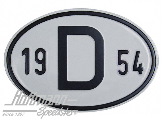Plaque de nationalité "D", alu, avec année "1954" |  | 020-2396-54