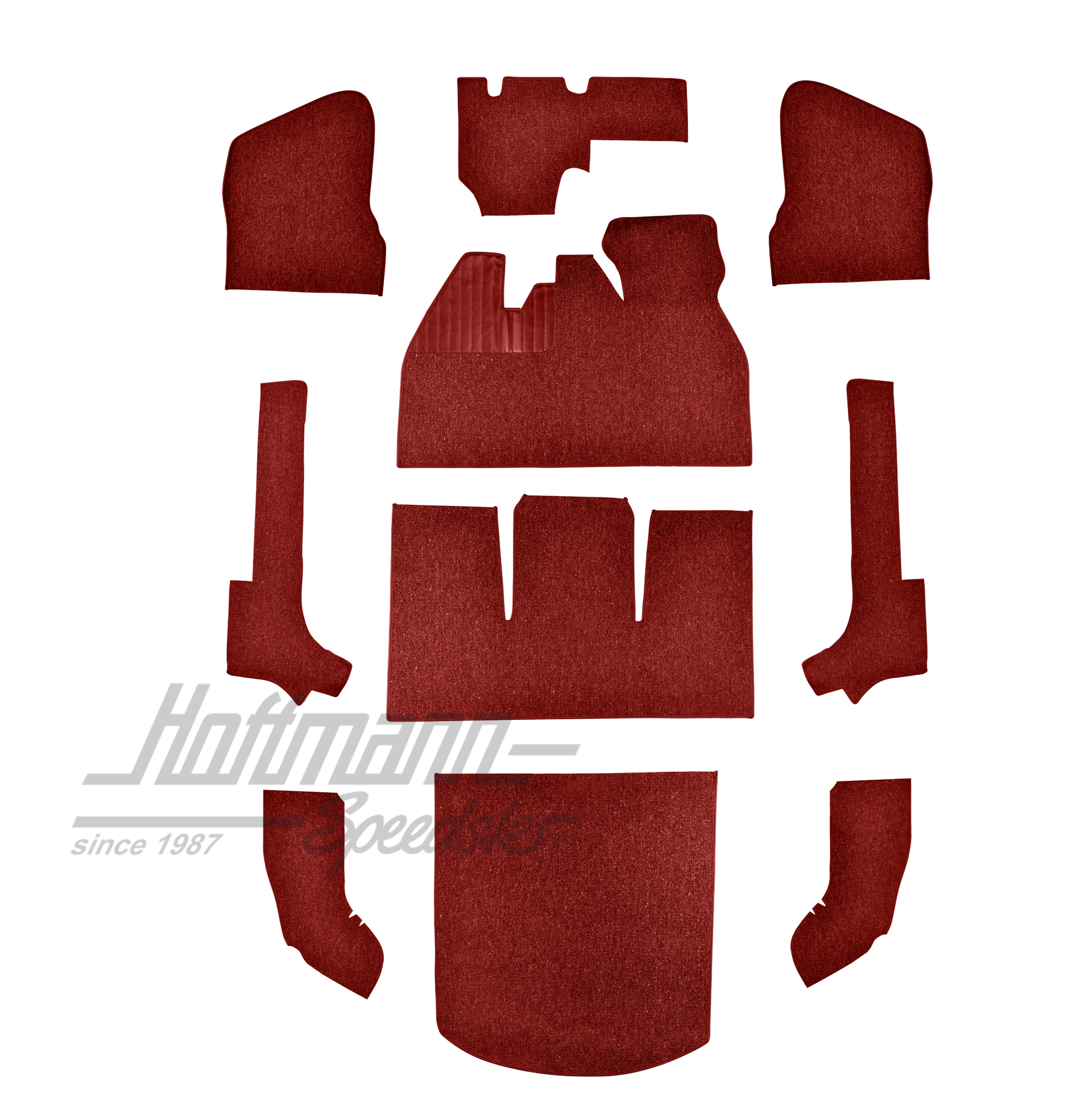 Kit moquettes, Cabriolet, 56-64, fil de poil (10), rouge |  | 026-5042-06