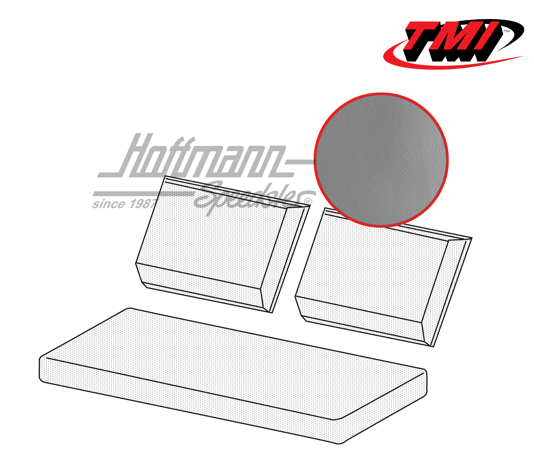 Housses de sièges, banquette arrière, Type 181, gris (lisse) | 43-1417-16 | 080-5060-16