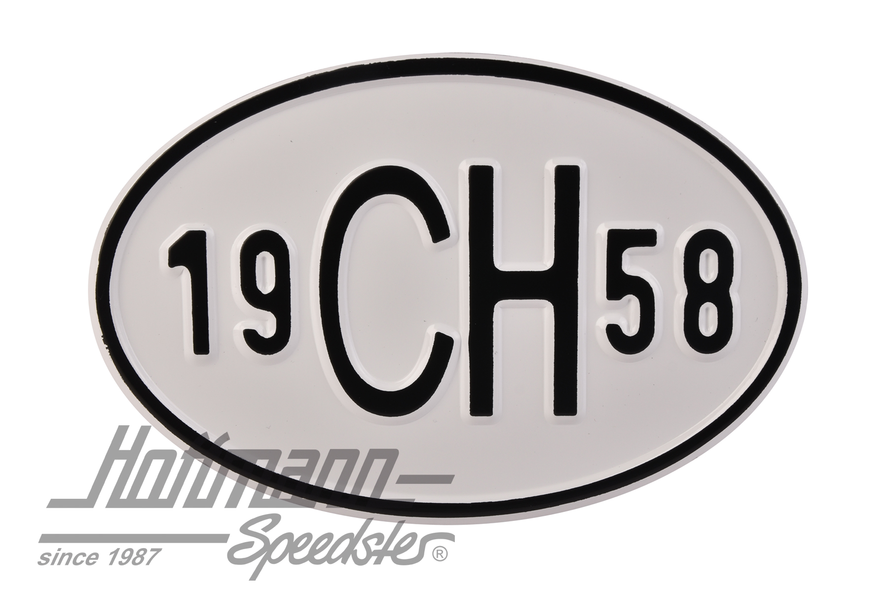 Plaque de nationalité "CH", alu, avec année "1958" |  | 020-2401-58