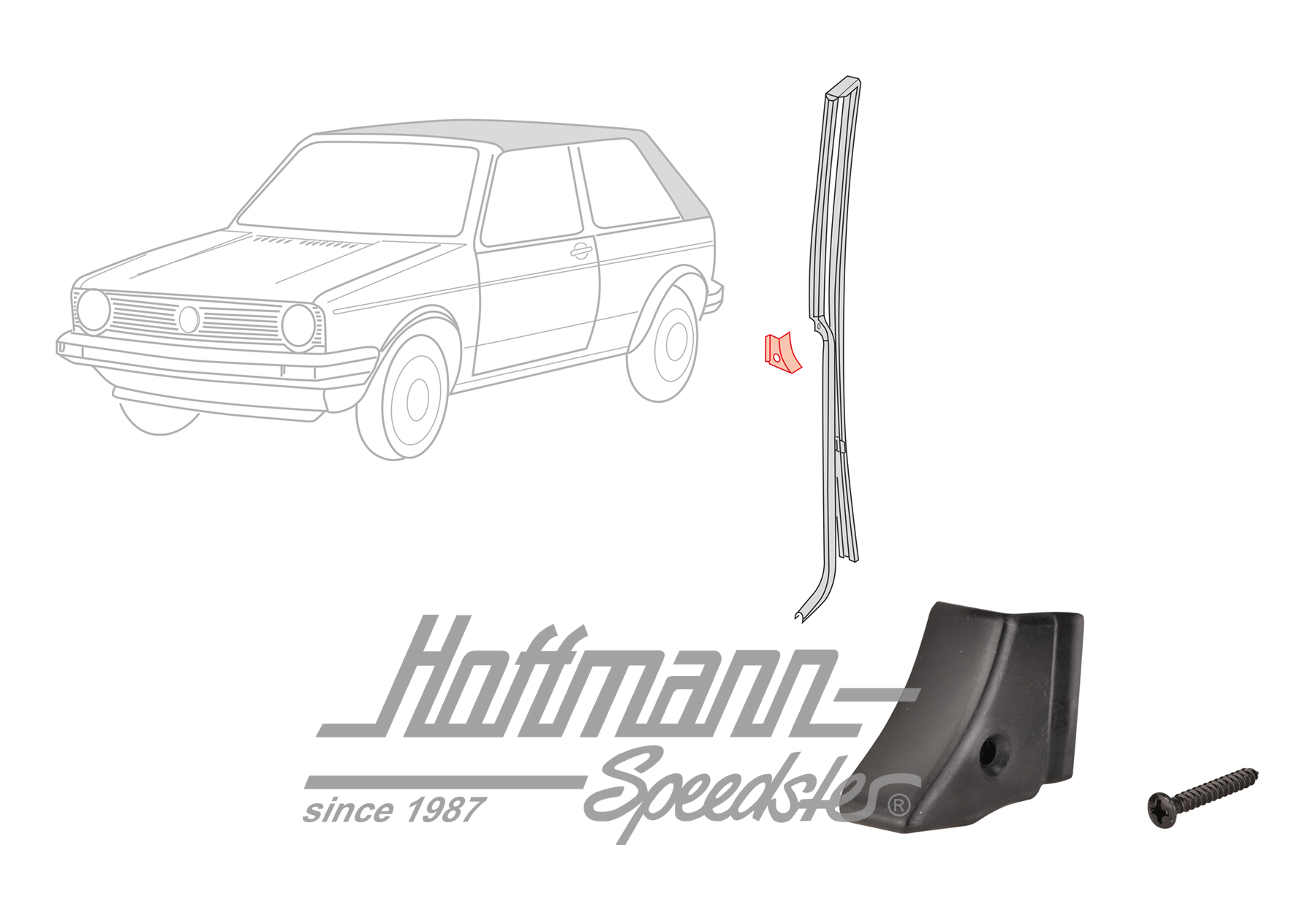 Cache, colonne-B, Golf 1 Cabriolet, gauche | 155 847 347 | 180-4405-01