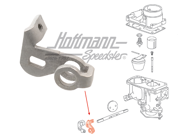 Levier de papillon, carburateur, 28PCI | 111 129 343 A | 020-1316-73