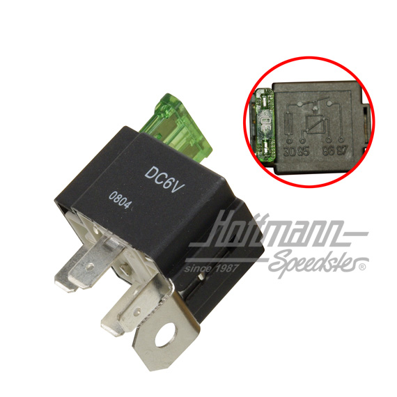 Relais, 6 Volt, avec fusible 30A | 0681-5 | 020-2429-04