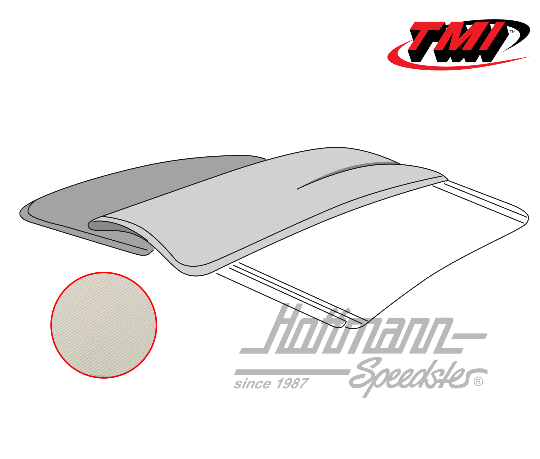 Housse de toit pliant, 56-53, Vinyle, blanche | 22-1114-41 | 055-7182