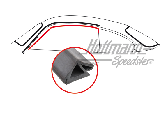 Joint, vitre de porte, Coupé, 55-65 | 143 845 211 | 060-0400