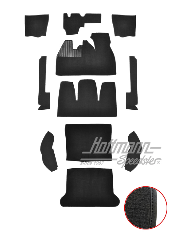 Kit moquettes, Cox Berline, 8.68-7.72, noir |  | 026-5521