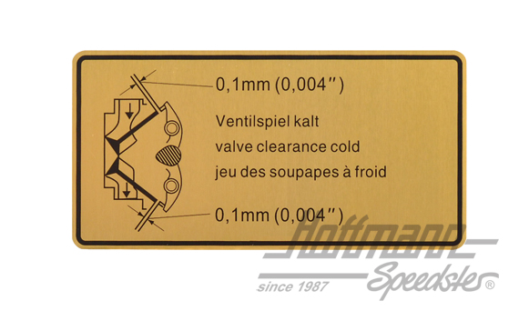 Autocollant "Jeu des soupapes", 911, .65-.89 | 901 006 503 00 | 580-8030