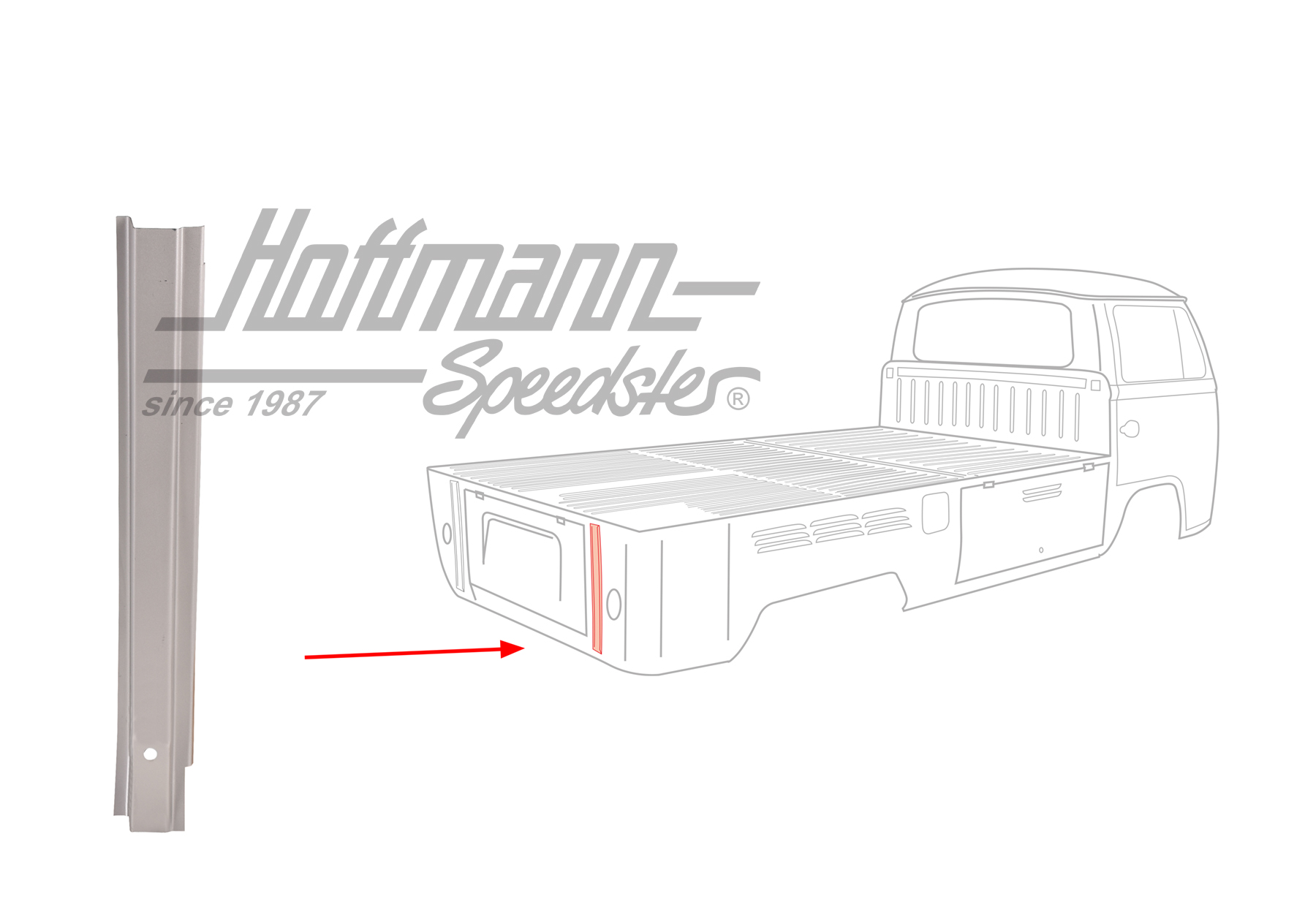 Colonne-D, Pick-up/Cabine Double, droite, 480mm | 261 813 418 A | 095-0367-02