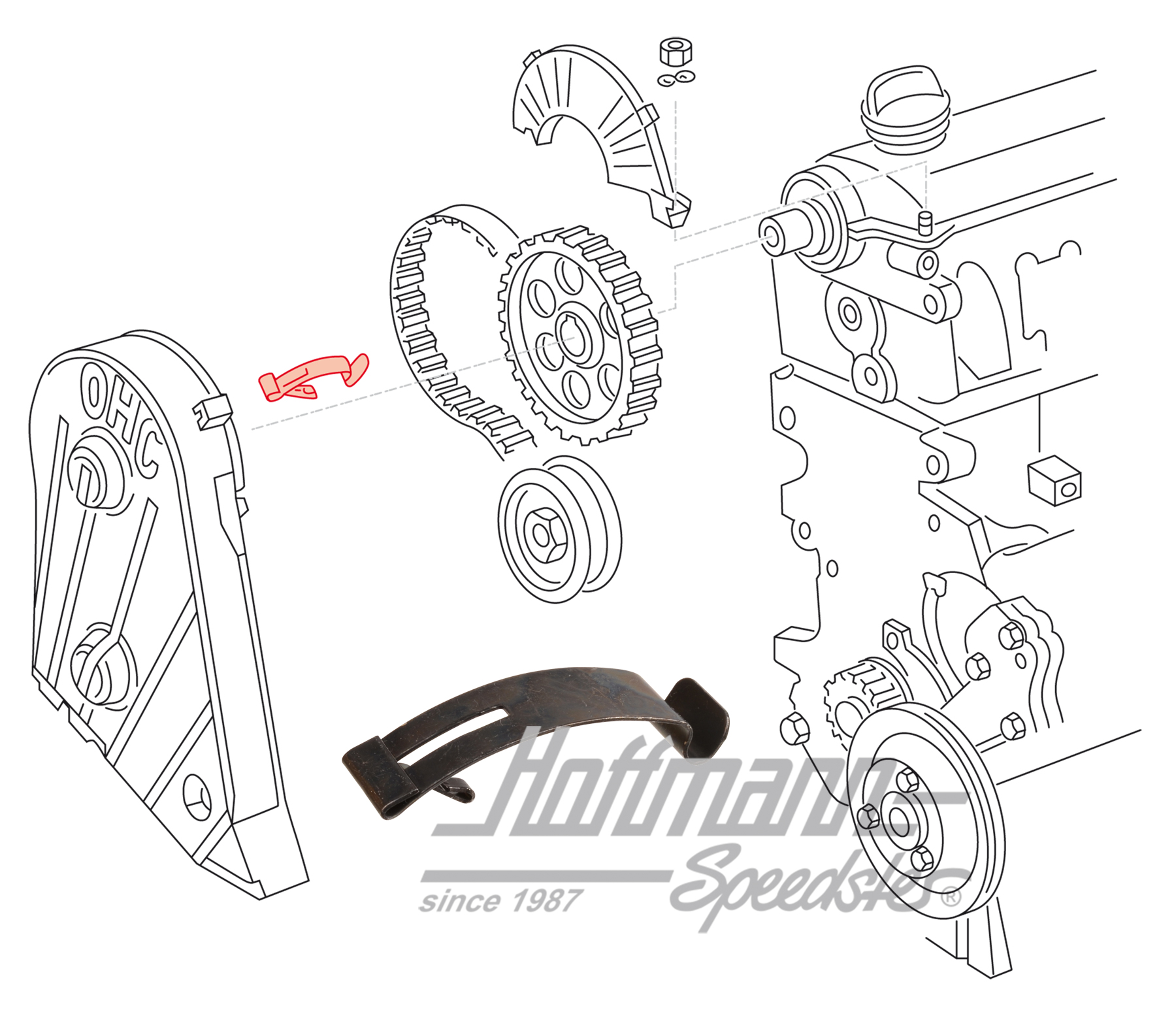 Crampon, couvre de courroie dentée, en haut | 026 109 150 | 110-0930-35