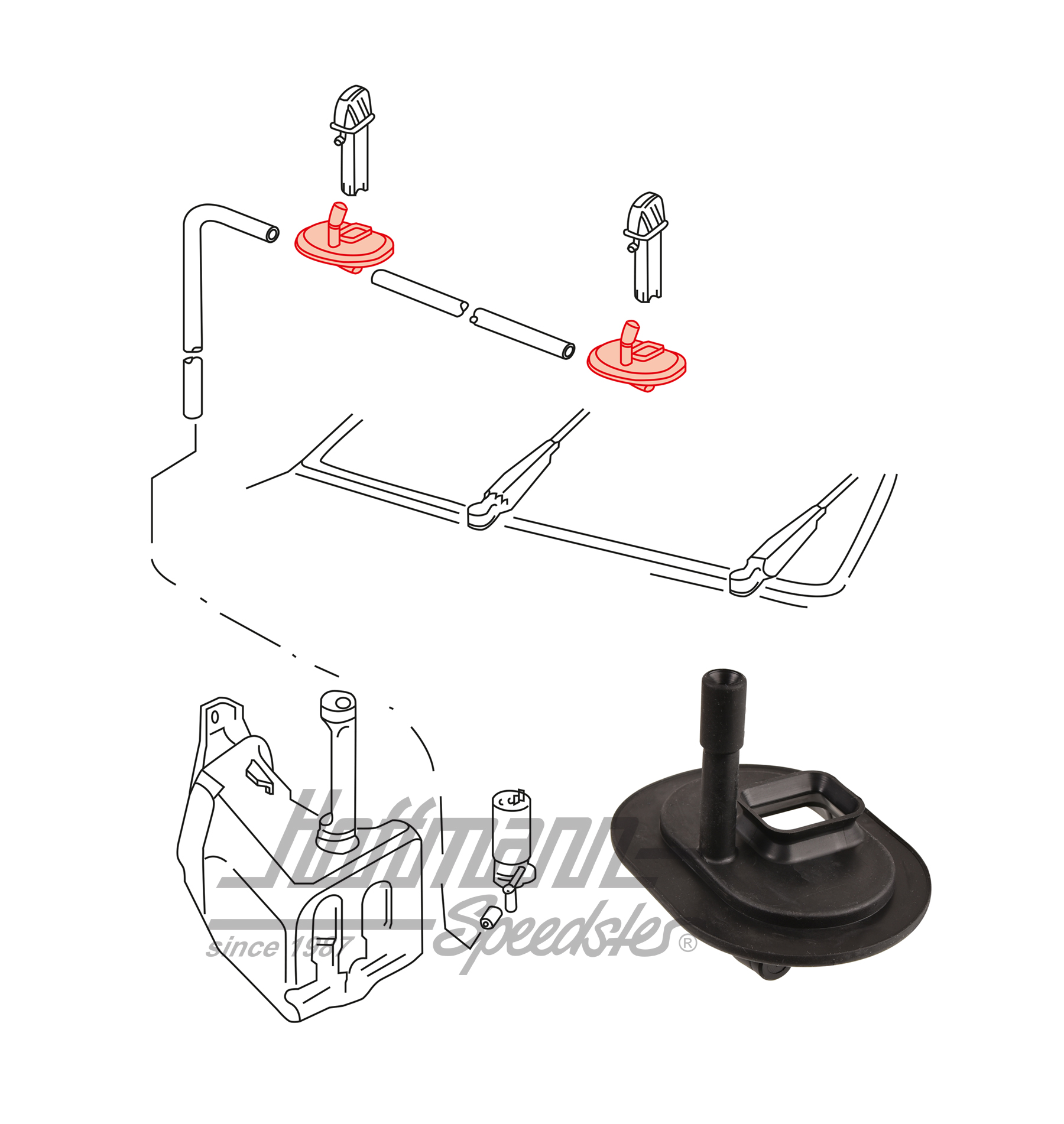 Gaine, gicleur de lave-glace
, Bus T4 | 7D1 955 997 | 409-5020