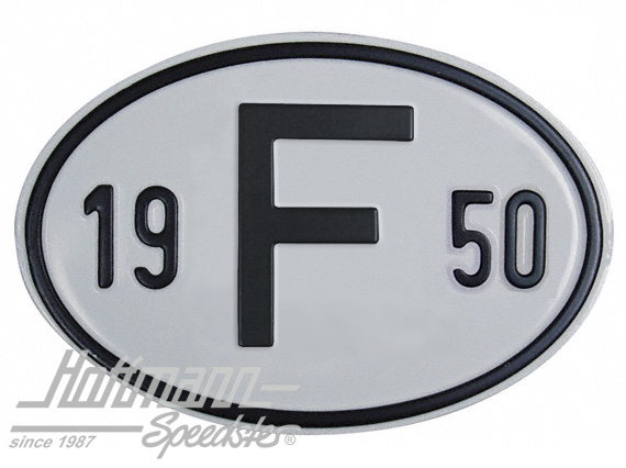 Plaque de nationalité "F", alu, avec année "1950" |  | 020-2399-50
