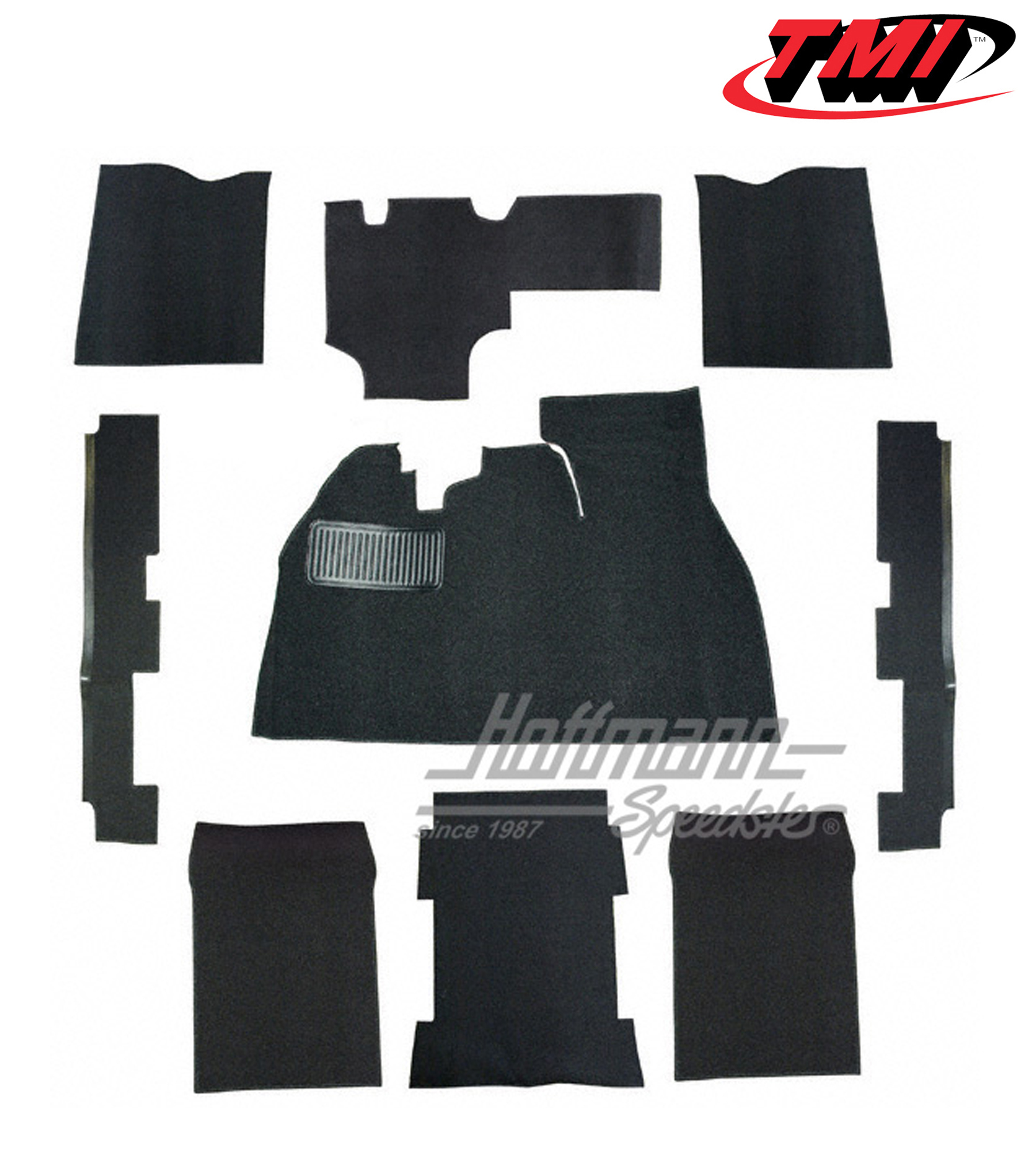 Kit moquettes, Cox Berline, velours, noir, 8.72- | 34-F1110-801 | 055-7609
