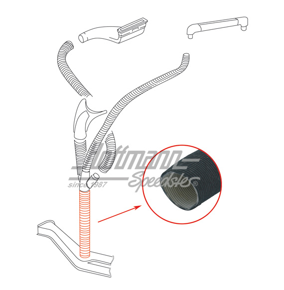 Tuyau de chauffage, carton, ø 38mm | 111 255 463 C | 020-0915-07