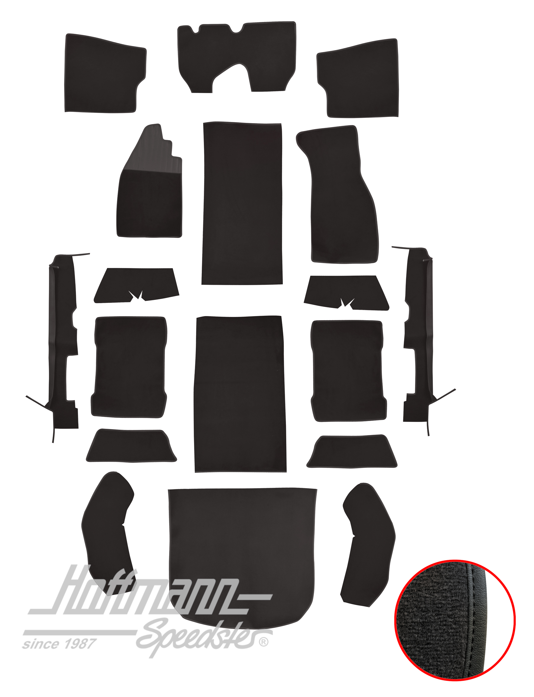 Kit moquettes, Cox Berline, 8.72-, noir |  | 026-5821
