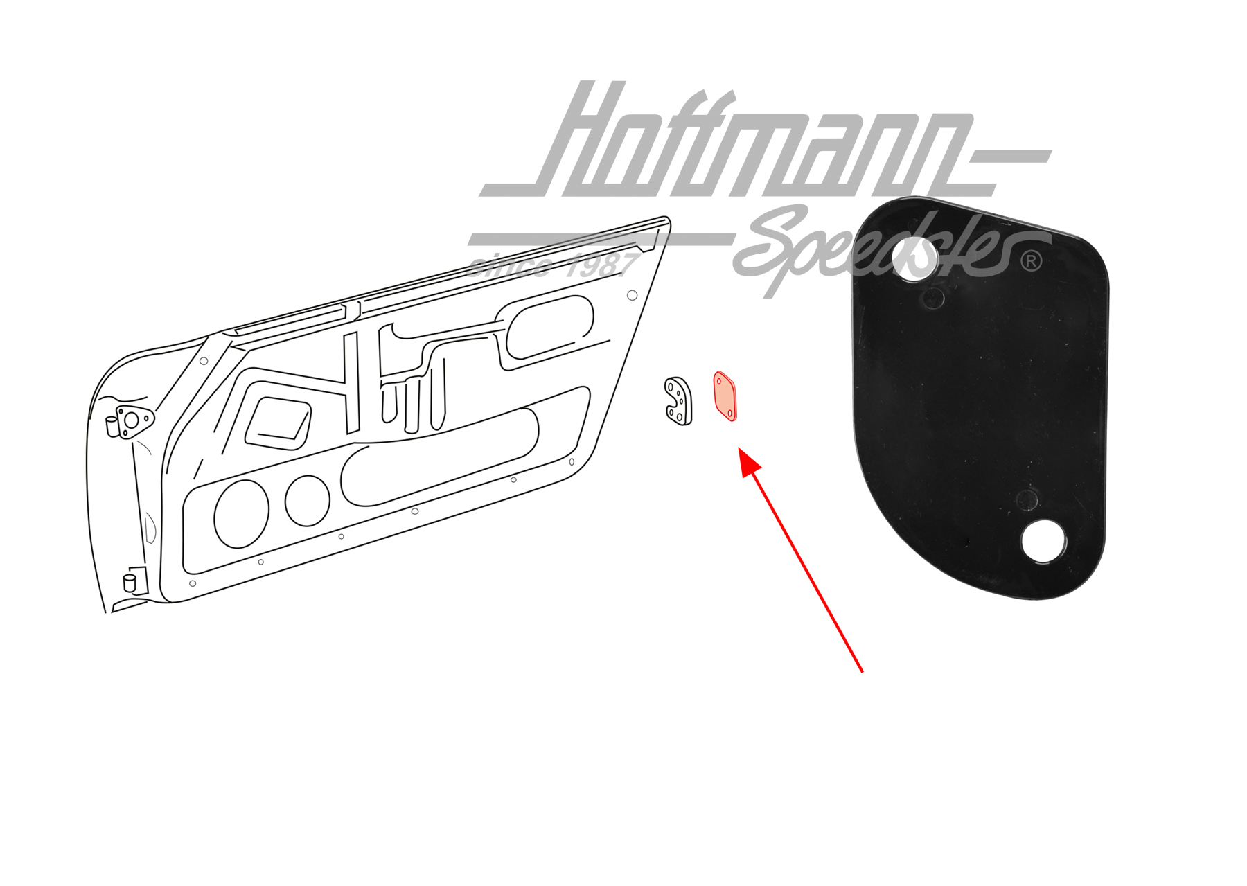 Support, plaque de serrure, 65-94, 1mm                                                              