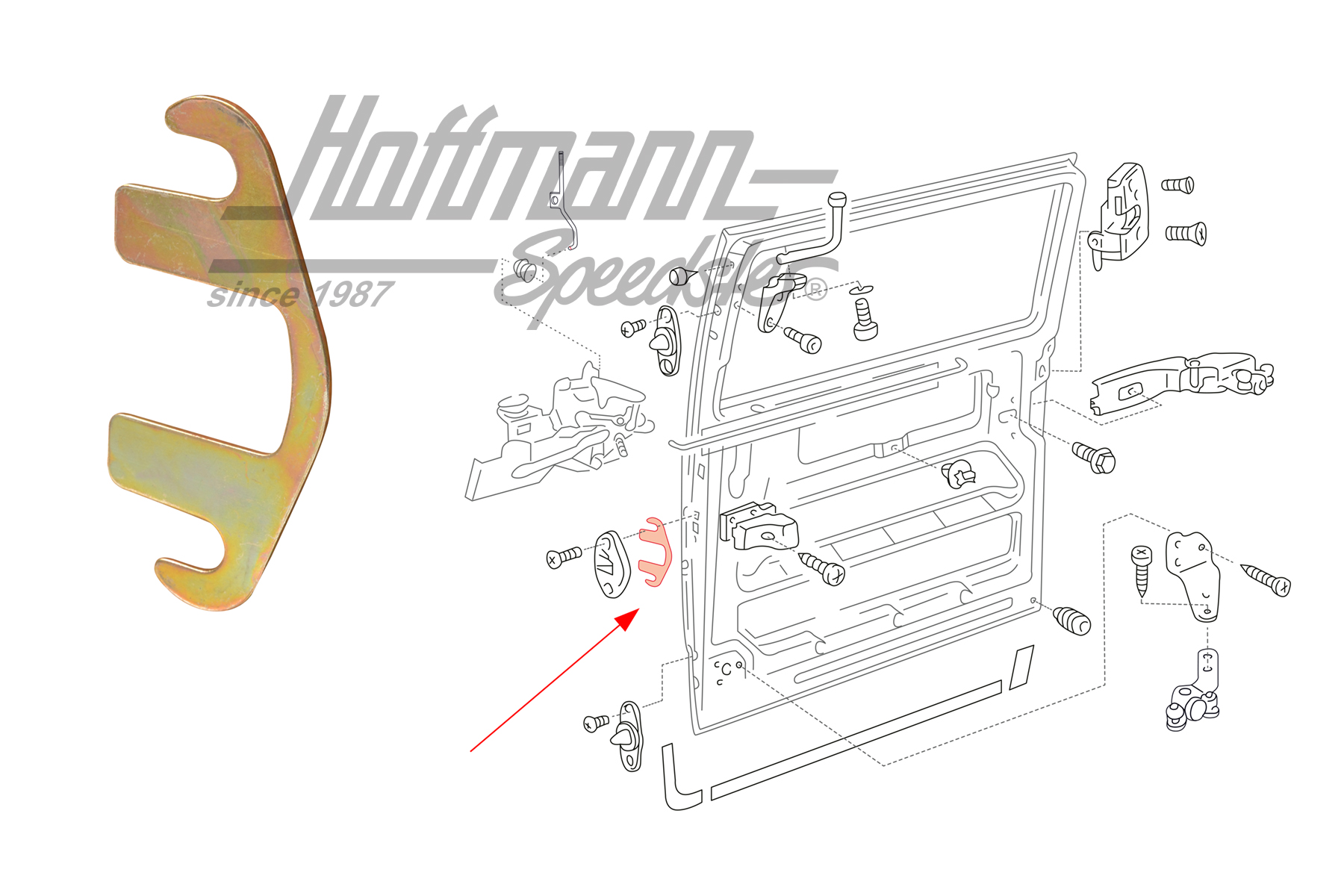 Plaque, plaque d'appui, porte coulissante, Bus T4 | 701 843 683 | 408-1022-08